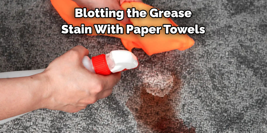 Blotting the Grease Stain With Paper Towels