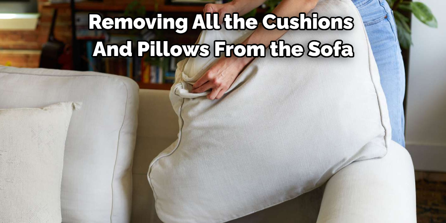 Removing All the Cushions And Pillows From the Sofa