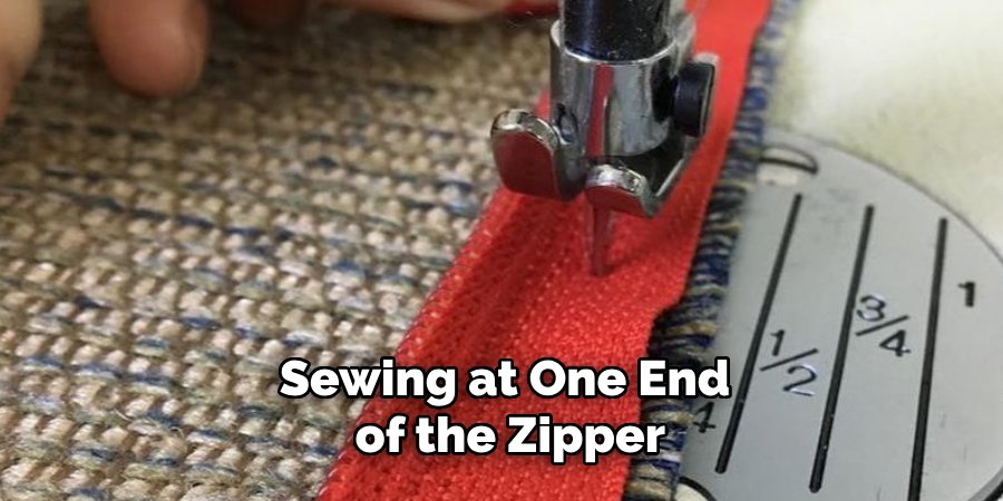 Sewing at One End of the Zipper