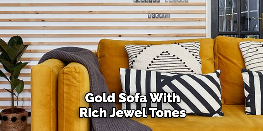 Gold Sofa With Rich Jewel Tones