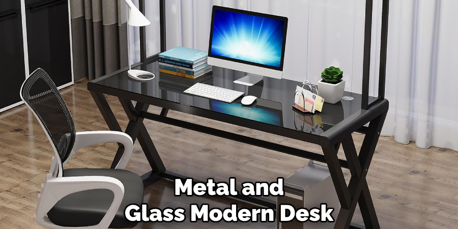 Metal and 
Glass Modern Desk